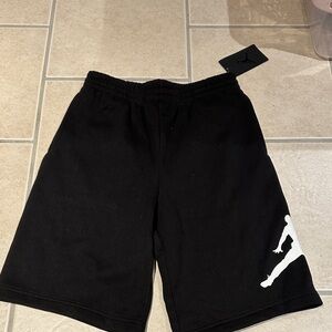 Jordan Black Boys Athletic Shorts with White Jumpman sz Large NWT